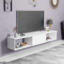 Natural Particle Board TV Table White - 180x30x35 cm