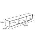 Natural Particle Board TV Table White - 180x30x35 cm