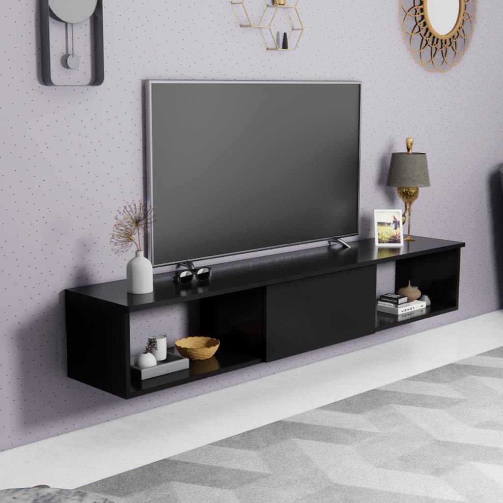 Natural Particle Board TV Table White - 180x30x35 cm