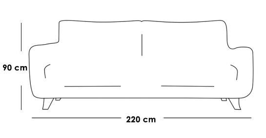 Swedish MDF Wood and Linen 3 Seaters Sofa - Grey