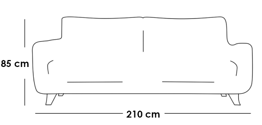 Swedish wood and velvet 3 Seaters Sofa - Beige