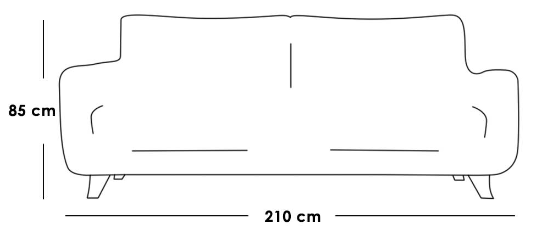 Polyester and Sweedish Wood 3 Seaters Sofa - Grey