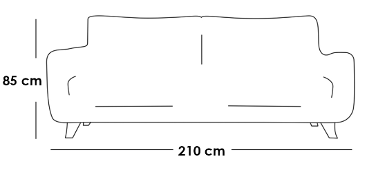 Swedish wood and velvet 3 Seaters Sofa - Blue