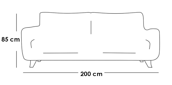 Swedish Wood and Linen 3 Seaters Sofa - Beige