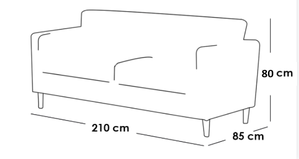 Polyester and Sweedish Wood 3 Seaters Sofa 