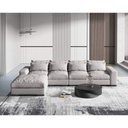 Swedish Wood and MDF with Sackcloth L-shape sofa