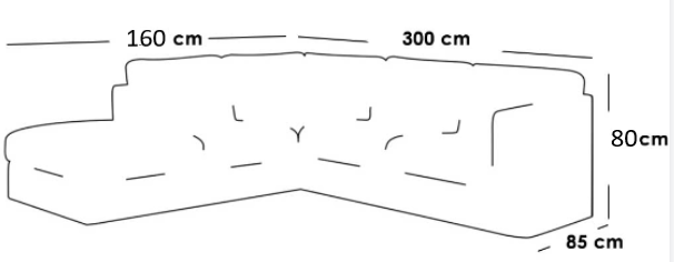 Swedish Wood and MDF with Sackcloth L-shape sofa
