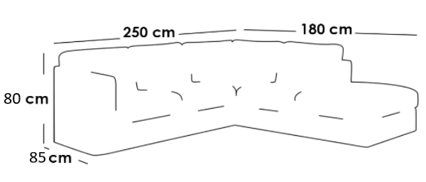 Swedish wood and polyester L-shape sofa