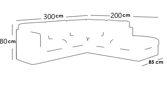 Swedish wood and polyester L-shape sofa 