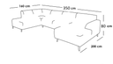 L-Shape Sofa 85×350×80×200cm