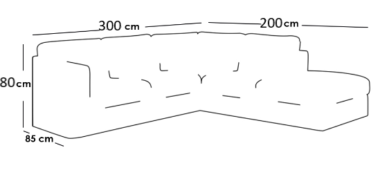 L-Shape Sofa 200×80×300×85cm 