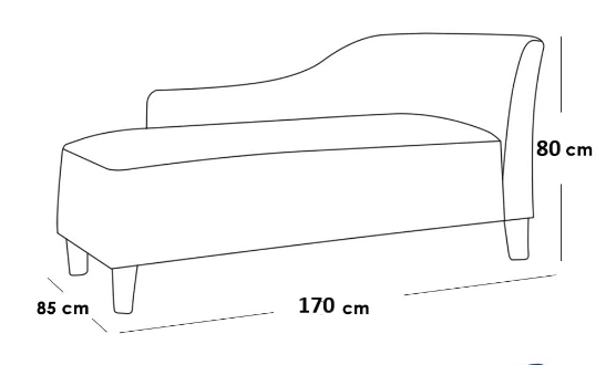 Chaise longue 85×170×80 cm