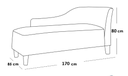 Chaise longue 85×170×80 cm