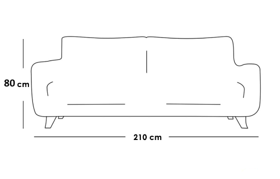 Polyester and Sweedish Wood 3 Seaters Sofa