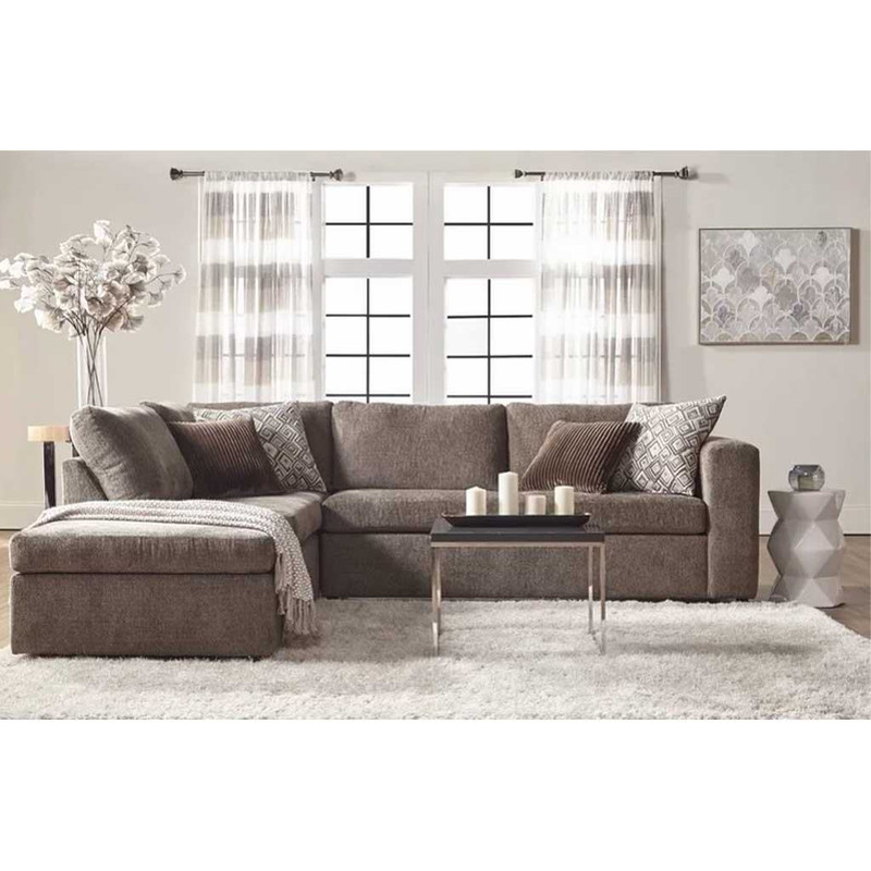 Swedish wood and Burlap L-shape sofa