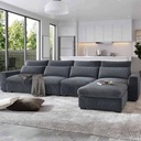 Swedish Wood and MDF with Velevet L-shape sofa