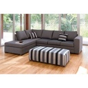 Swedish wood and polyester L-shape sofa