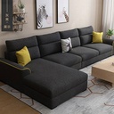 Swedish wood and polyester L-shape sofa 