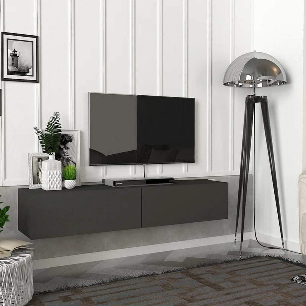 MDF TV Table Black - 160x30x50 cm