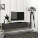 MDF TV Table Black - 160x30x50 cm