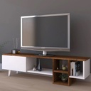 MDF TV Table Brown & White - 150x30x45 cm