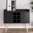 Wood counter and MDF Coffee corners Black and beige - 80x40x80 cm