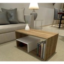 MDF Center table White and brown - 40x50x80 cm