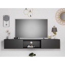 Natural Particle Board TV Table Black - 180x30x30 cm