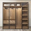 MDF Dressing 2 doors Black and Beige - 210x40x220 cm