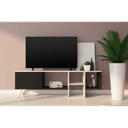 MDF TV Table White & Black - 150x30x45 cm