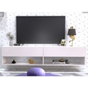 Natural Particle Board TV Table White - 180x40x30 cm