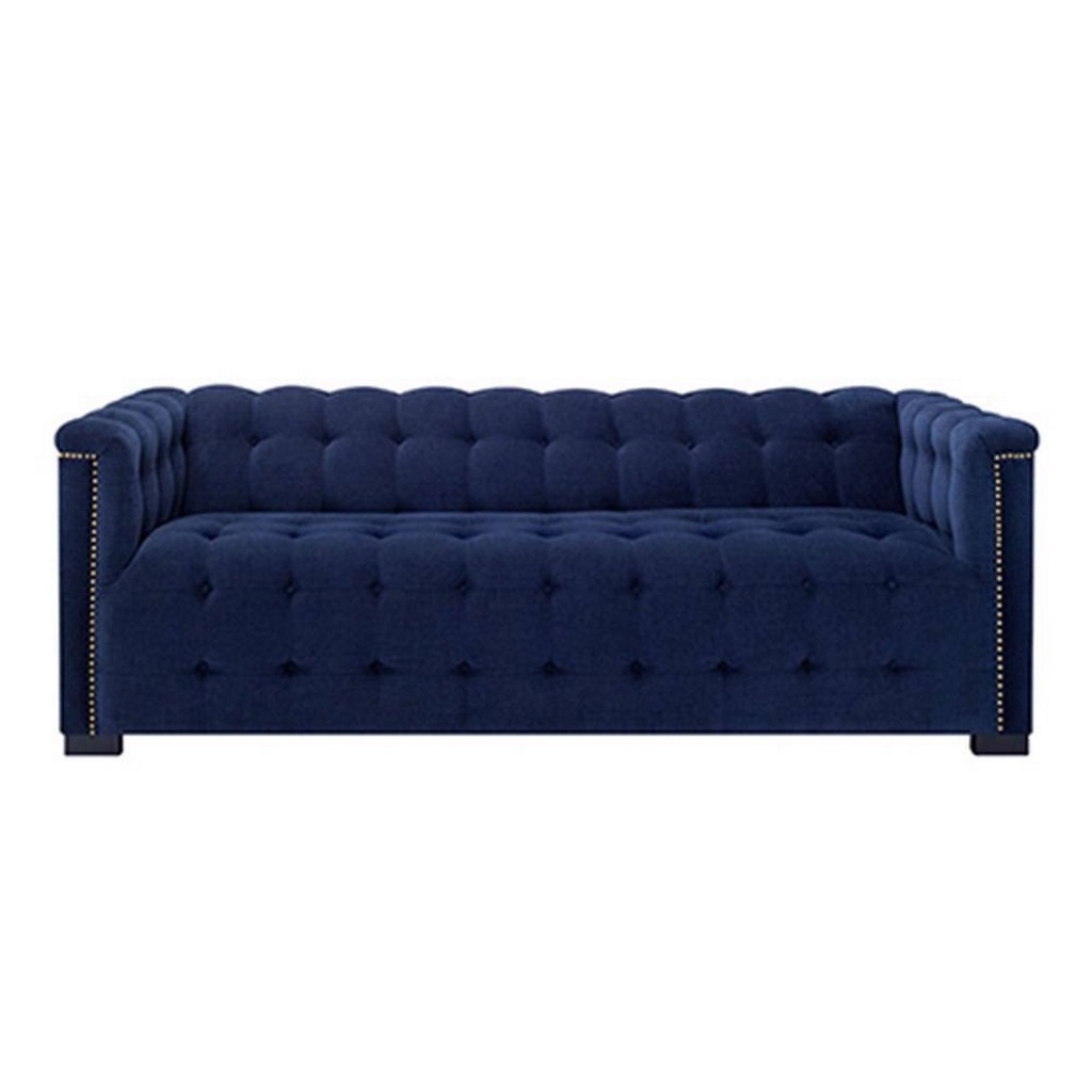 Swedish wood and velvet 3 Seaters Sofa - Blue