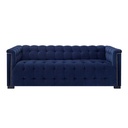 Swedish wood and velvet 3 Seaters Sofa - Blue