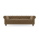 Swedish wood and velvet 3 Seaters Sofa - Beige