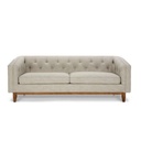 Swedish Wood and Linen 3 Seaters Sofa - Beige