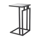Iron and Glass Side Table Black - 35x35x55 cm