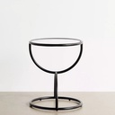 Iron and Glass Side Table Black - 35x35x55 cm