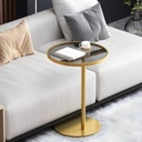 Iron and Glass Side Table Gold - 40x40x55 cm