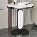Iron and Alternative Marble Side Table - 45x45x60 cm
