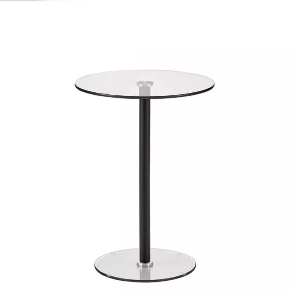 طاولة جانبية حديد وزجاج شفاف - 35×35×55 سم