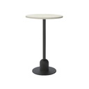 Iron, MDF and Marble wood Side Table Black and White - 35x35x60 cm