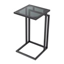 Iron and Glass Side Table Black - 35x35x55 cm