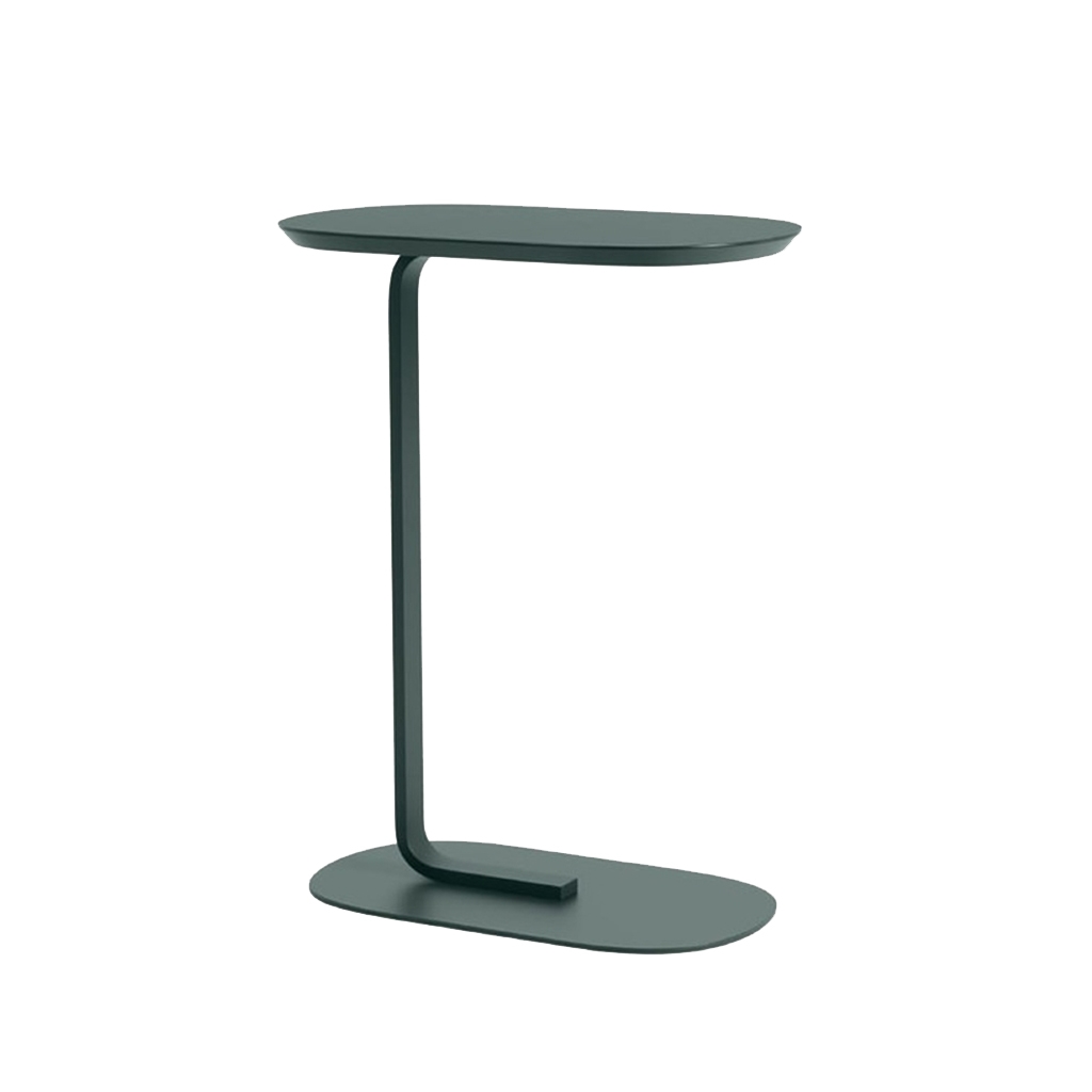 Iron and Mdf Wood Side Table Green - 45x30x55 cm
