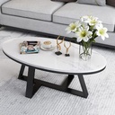 Iron, MDF and Marble wood Coffee Table - 120x70x45 cm