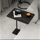 Iron, MDF and Marble wood Side Table - 45x30x55 cm