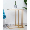 Side Table 50×30×58 cm - White & Gold

