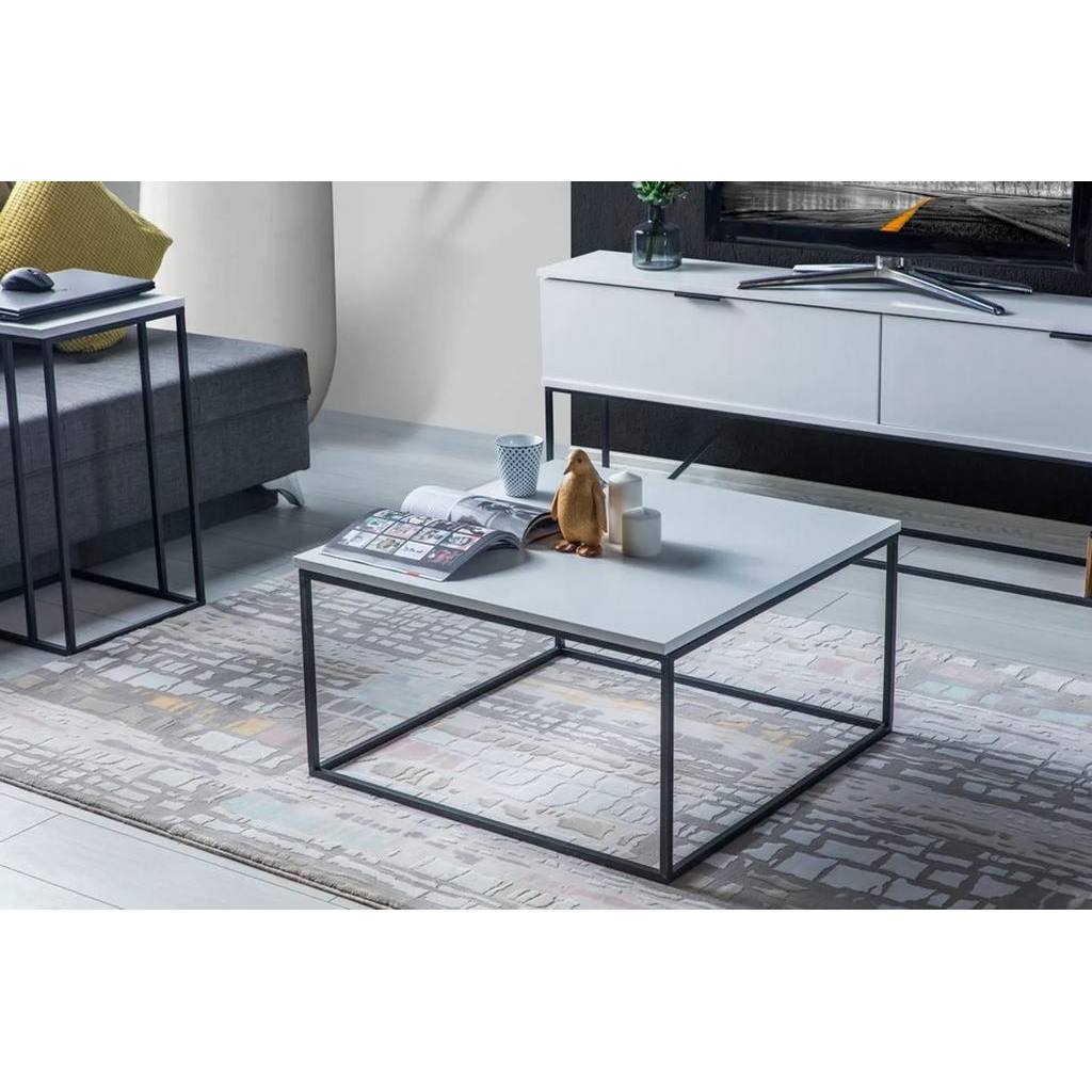 Coffee Table 70×70×40 cm - Black & White
