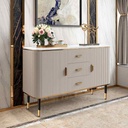 Console 90×40×200 cm - White & Beige 
