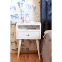 طاولة سرير جانبية 50×40×60 سم - أبيض 