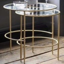 Side Table Set - 2 Pieces - Gold & Transparent 